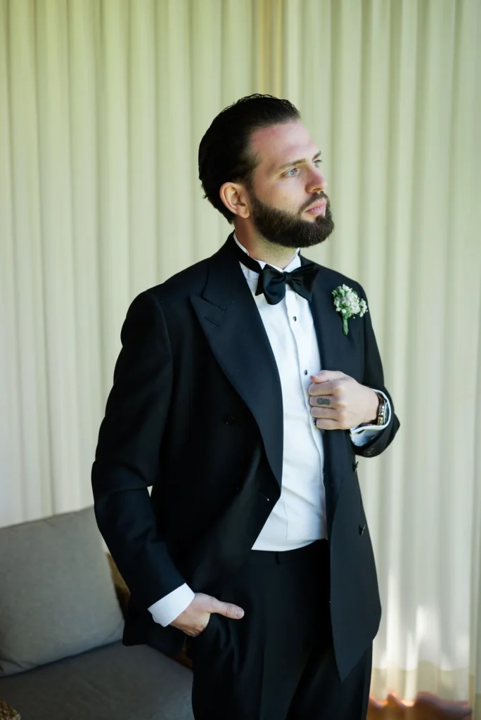 Preparativos novio Boda La Palma Polo Club Puembo