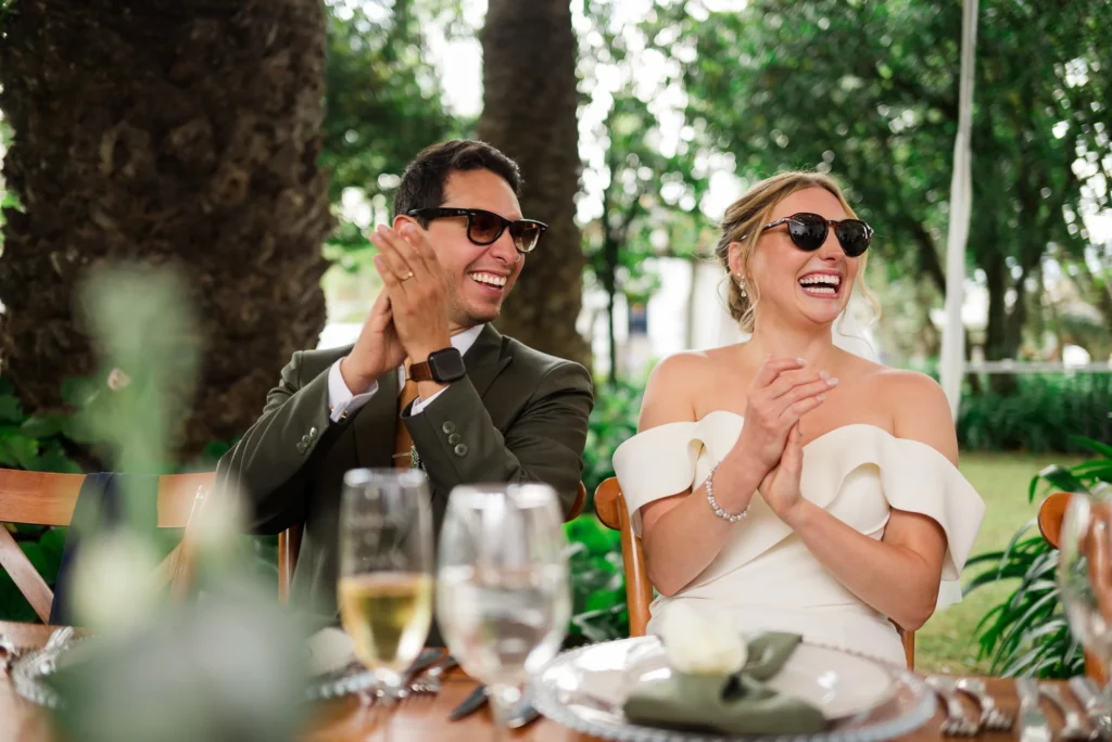 Novios en su recepción en Boda en Quito